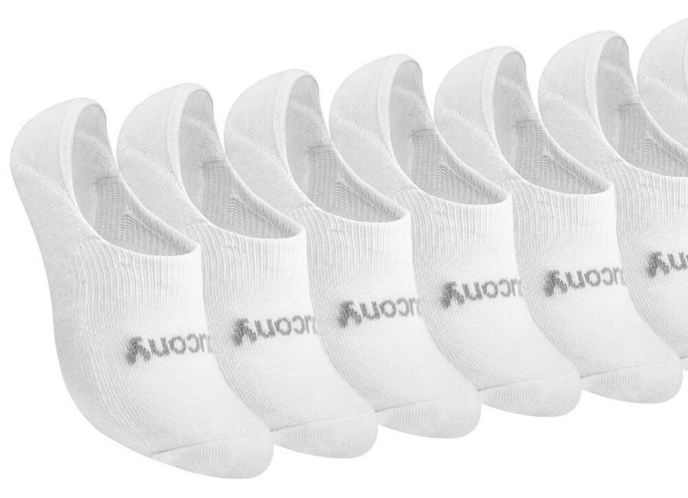 NEW Saucony Women’s No Show Cushioned Invisible Liner Socks White 5 Pairs